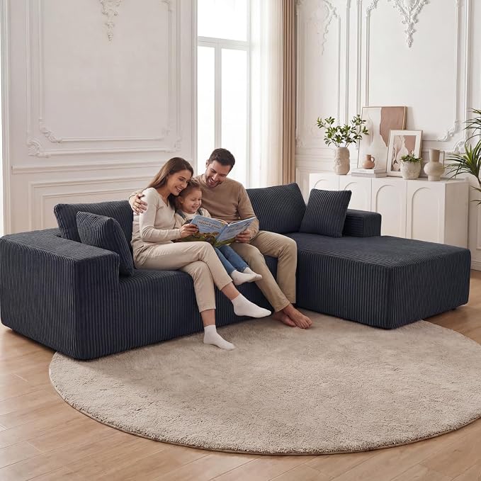 DUMOS 108" Boneless Couch, Cloud Sectional Couch - Image 2