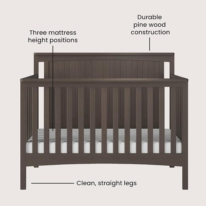 Child Craft Scout 4-in-1 Convertible Baby Crib Nursery Furniture Set - Image 4