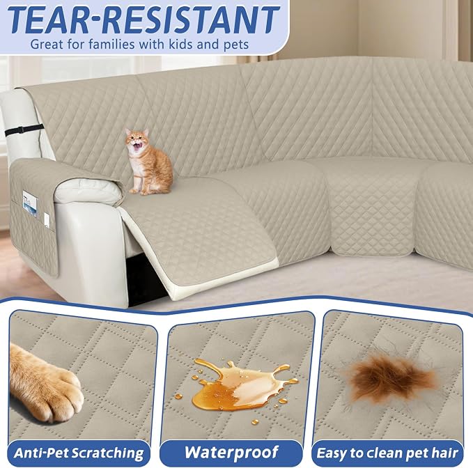 Arfntevss Recliner Sectional Couch Covers 1OO% Waterproof L Shape Sofa Cover - Image 5