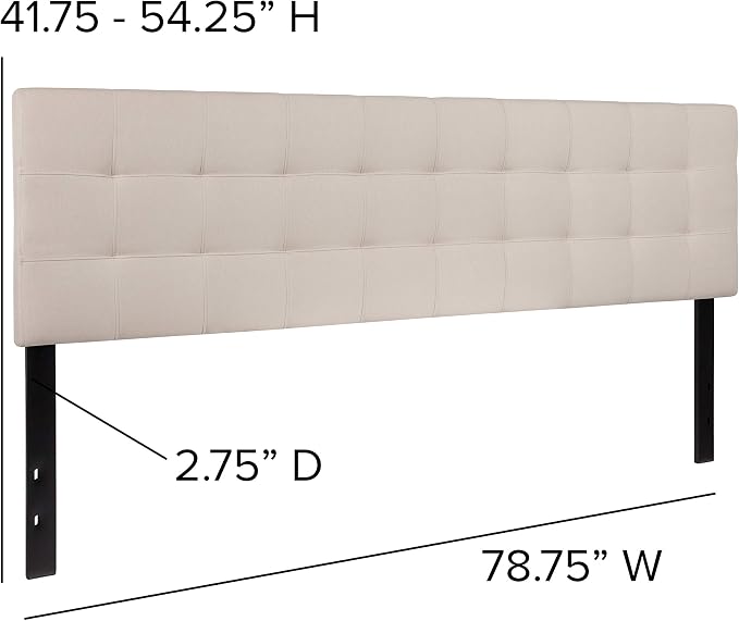 Flash Furniture Bedford Box Stitch Tufted Upholstered King Size Headboard in - Image 2