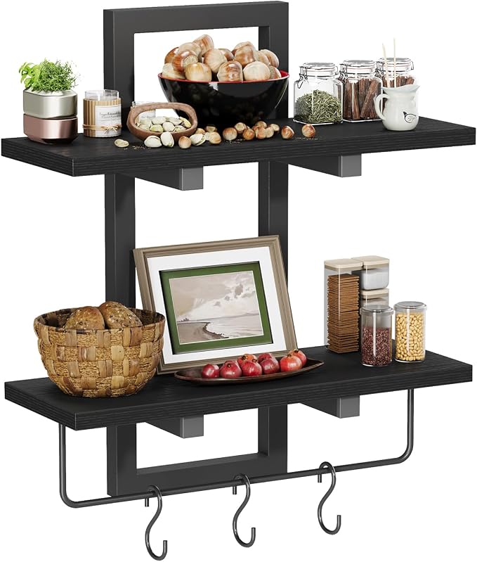 Creso hom Floating Shelves, Hanging Bathroom Shelves 2-Tier, Wall Mounted - Image 6