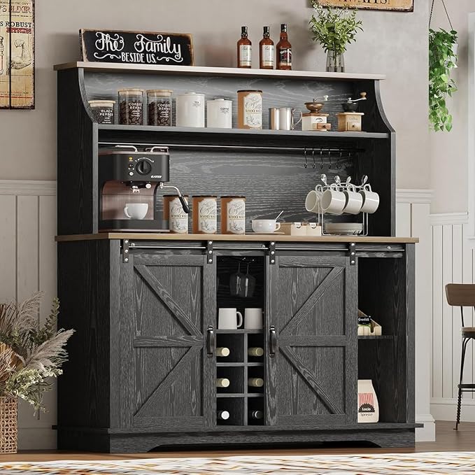 REVOMINCA 47 Inch Farmhouse Coffee Bar Cabinet by Revominca