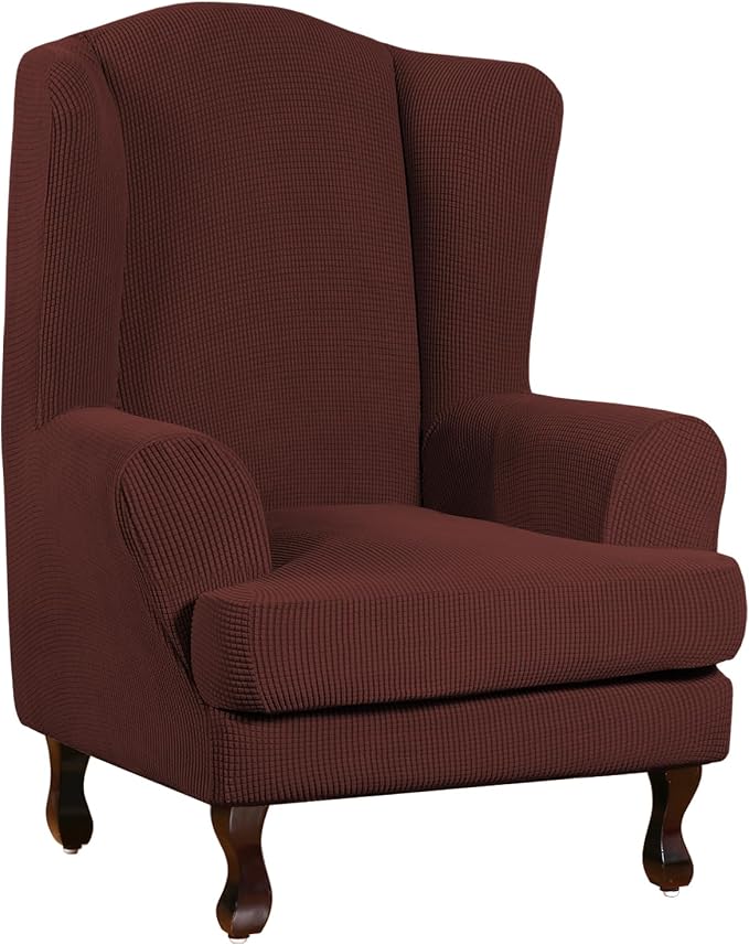 Turquoize Wingback Chair Covers 2 Piece Wing Chair Slipcover Stretch Slipcovers by Turquoize