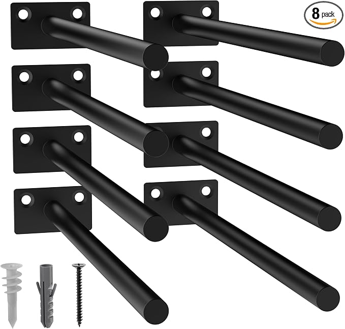 LEOPO 8-Pack 10 inch Floating Shelf Brackets, Hidden Shelf Bracket by FinestHomeDecor