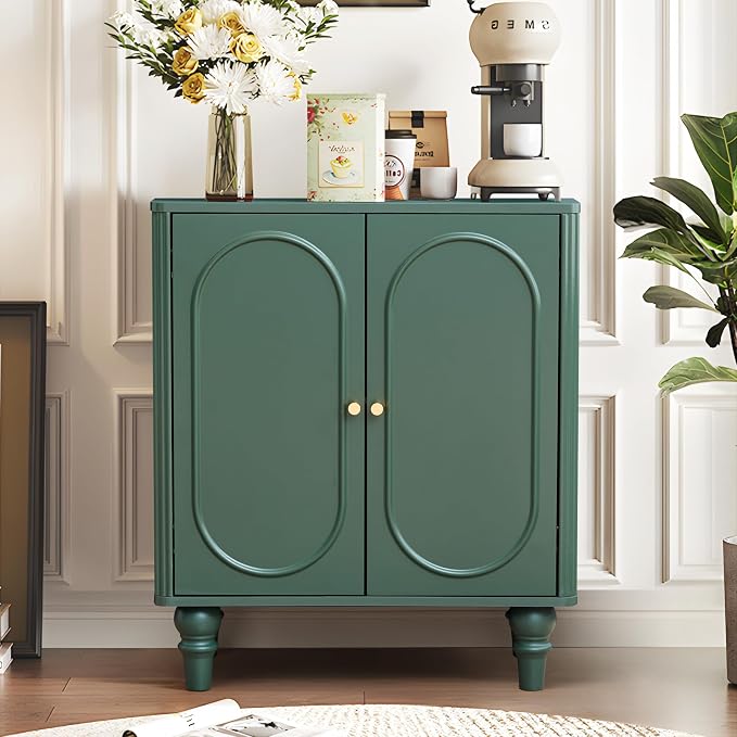 ORRD Fluted Storage Cabinet, Modern Credenza Wooden Accent Sideboard Buffet - Image 6