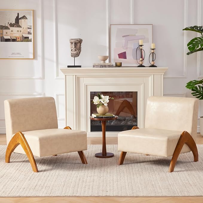 Oversized Accent Chair, upholstered armless mid Century Modern Living Room Chair - Image 9