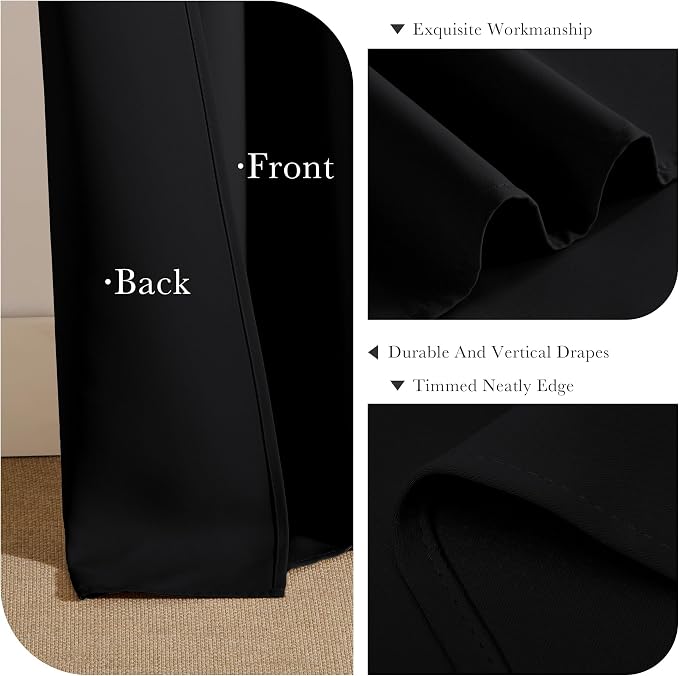PONY DANCE Short Blackout Curtains 54 Inches Long, Room Darkening Curtains - Image 6