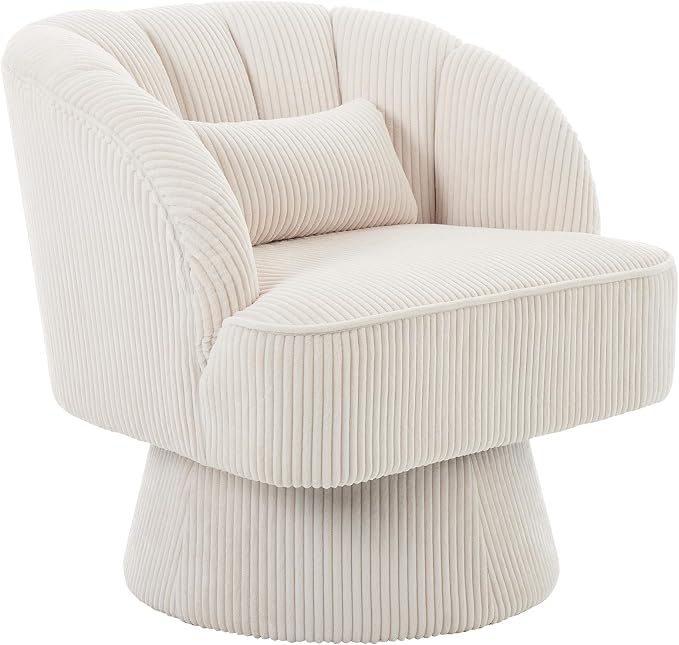 Garvee Ultra-Plush Swivel Accent Chair, 360° Barrel Lounge Chair by Garvee