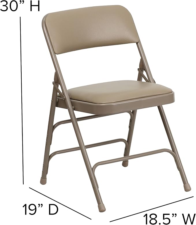 Flash Furniture 4 Pack HERCULES Series Curved Triple Braced & Double Hinged - Image 3