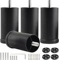 4-Pack 3 Inch Black Furniture Cabinet Metal Cylinder Risers Legs M8 Screw in by Unknown