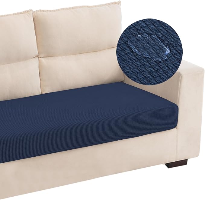 Water Repellent Couch Cushion Cover Loveseat Cover, Stretch Sectional Sofa Seat by TOPYUMH