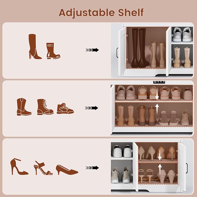 UPOSOJA 60“ Farmhouse Shoe Storage Bench - Image 5