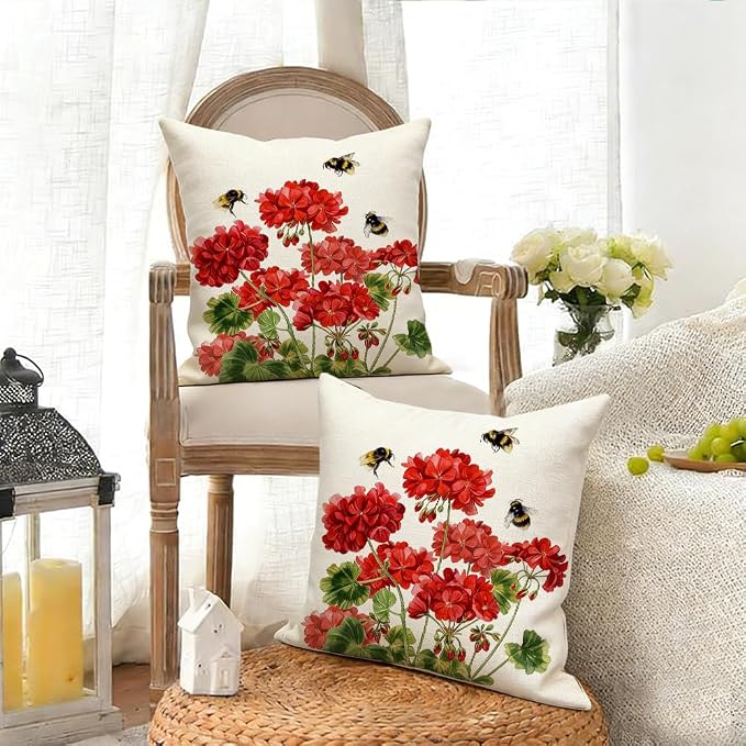 RABUSOFA Spring Summer Outdoor Pillow Covers 20x20 Inch Waterproof - Image 9