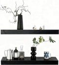 Solid Wood Floating Shelves, 31.5in Finished Real Wood Wall Shelves by Unknown