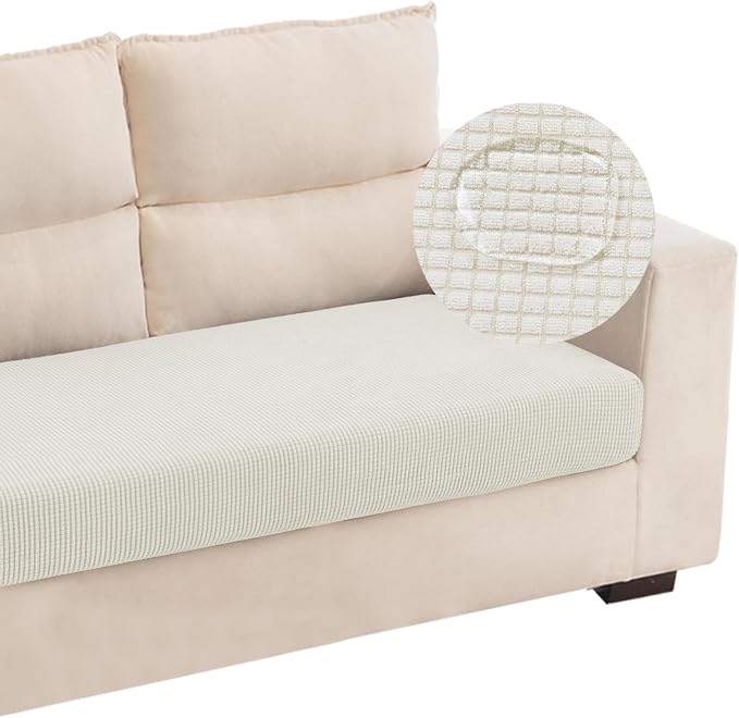 Water Repellent Couch Cushion Cover Loveseat Cover, Stretch Sectional Sofa Seat by TOPYUMH