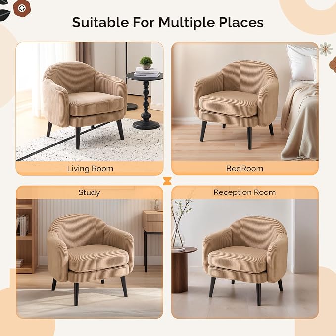 VINGLI 30.3" Wide Modern Barrel Accent Armchairs Set of 2 - Image 6