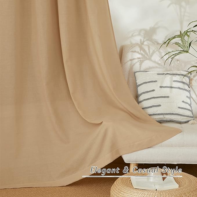 NICETOWN Burlap Linen Kitchen Curtains 36 inch Length, Decorative Thick Flax - Image 6