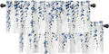 2 Pack Watercolor Blue Leaves Window Valance by debraleye