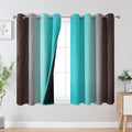 Estelar Textiler Teal and Brown Blackout Curtains 54 Inch Length, Light by ESTELARTEXTILER