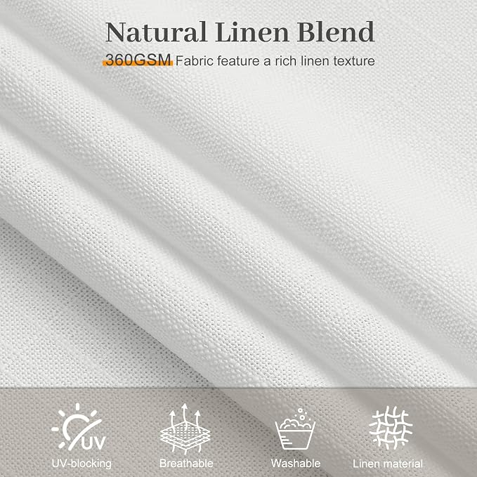 IVAPUPU 90 Inch Linen Curtains for Living Room, Pinch Pleated Curtain Linen - Image 6