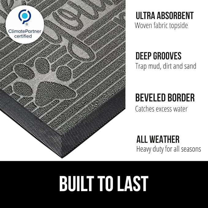 GORILLA GRIP 100% Waterproof All-Season WeatherMAX Doormat, US Designed Natural - Image 2