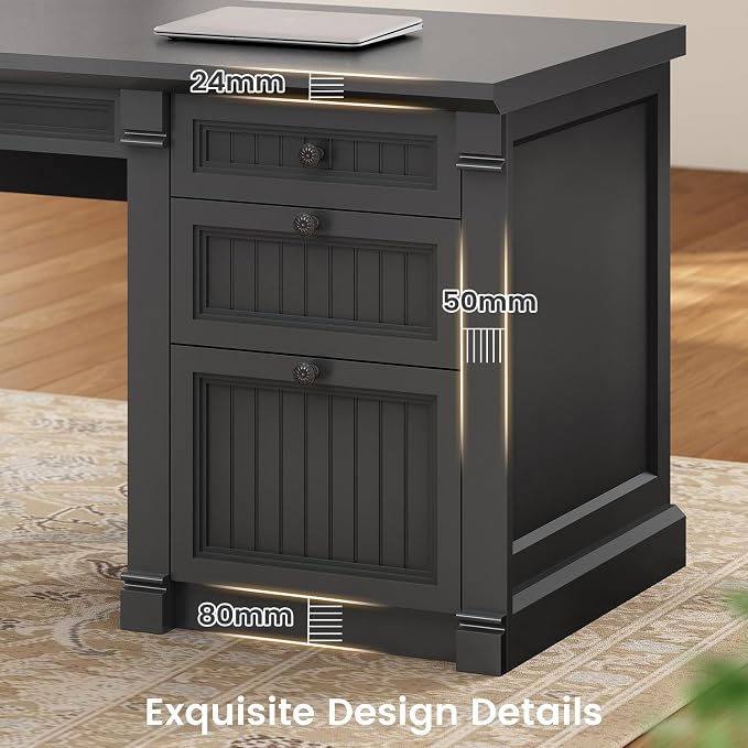 SEDETA L Shaped Desk with 4 Drawers, Corner Computer Desk with Power Strip - Image 9