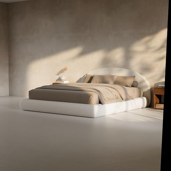 RECCI AirFrame Half-Moon Upholstered California King Platform Bed Frame - Image 7