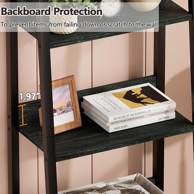 Furologee 4-Tier Ladder Shelf, Ladder Bookshelf - Image 6