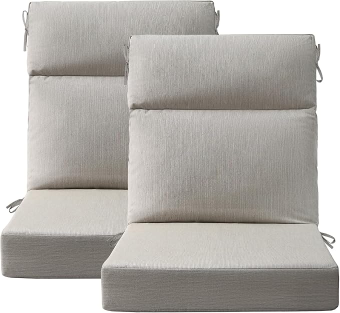 Unimatta Sunbrella Outdoor High Back Chair Cushion Seat Pads, 44 x 21 Inch by Unimatta