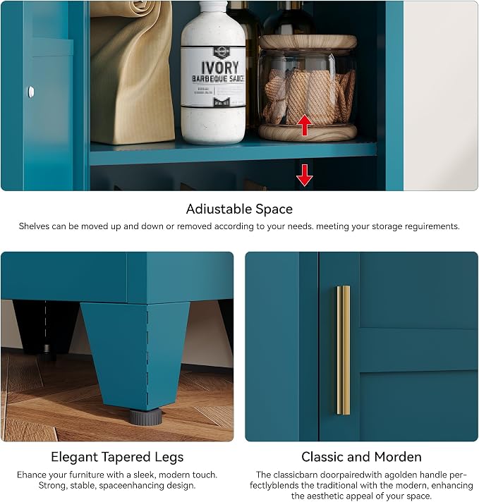 YAUWOH White Narrow Metal Storage Cabinet, Tall Freestanding Cabinet - Image 7