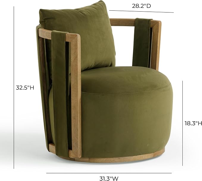 First of a Kind Swivel Chair in Green Plywood - Image 2