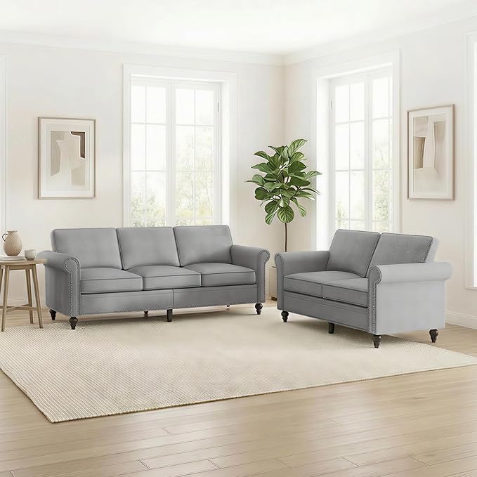 Living Room Sofa Sets 2 Piece, Modern 3 Seater Sofa and Loveseat Couch Sets - Image 7