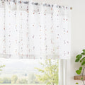 jinchan Valance Curtains for Windows 16 Inch Colorful Mini Pom-Pom Country by JINCHAN