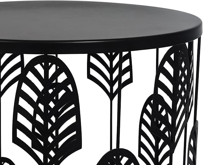 Homebeez Nesting End Tables Set of 2, Round Black Side Table - Image 5