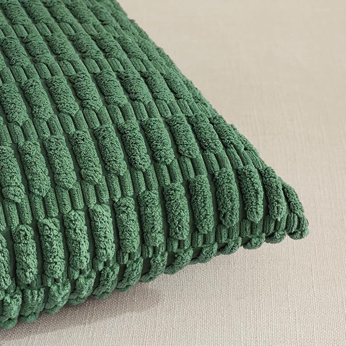 Fancy Homi Set of 4 Green Lumbar Rectangle Decorative Throw Pillow Covers 16x24 - Image 4