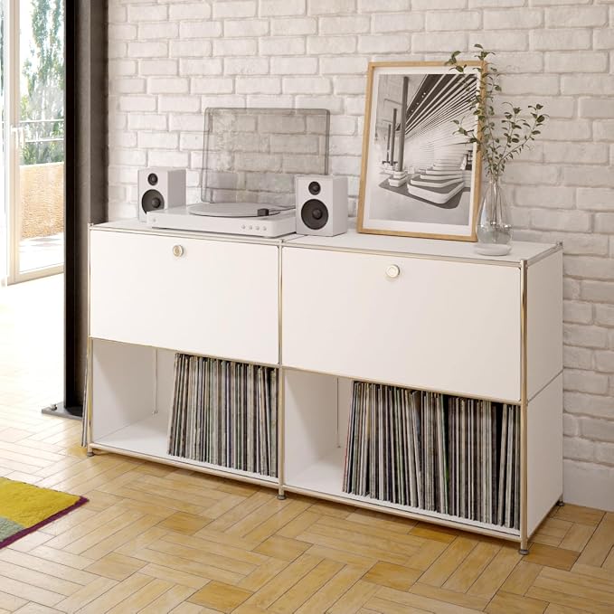 Metal Sideboard with 2 Flap Doors, DIY Modern Home Furnishing, Foyer - Image 2