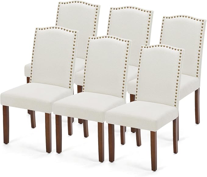 DUMOS Dining Chairs Set of 6, Modern PU Kitchen Table Chairs by DumosLifestyle