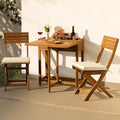 IDZO Natural 3-Piece Bistro Set: Foldable 400lbs Chairs, 220lbs Shelf Table by Idzo