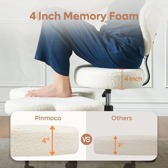 Pinmoco Ergonomic Cross Legged Chair, 360° Swivel Meditation Chair - Image 3
