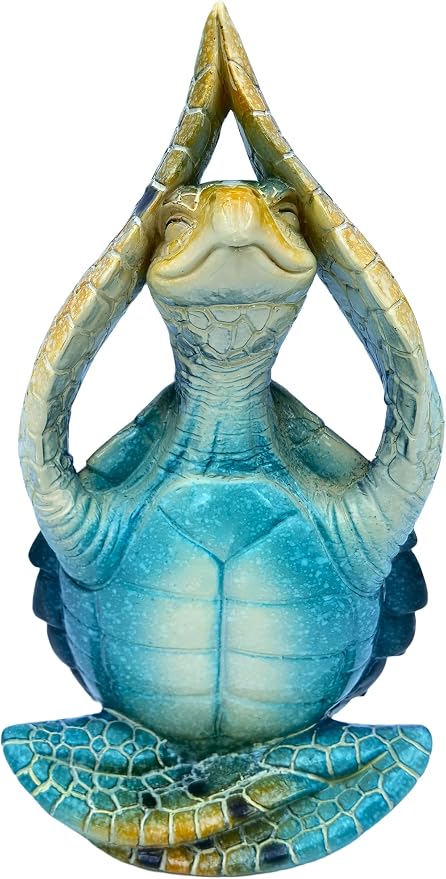 VVGIFTS Sea Turtle Meditation Yoga Decor, Garden Figurine Sea Turtle Meditating by Qifuyeah