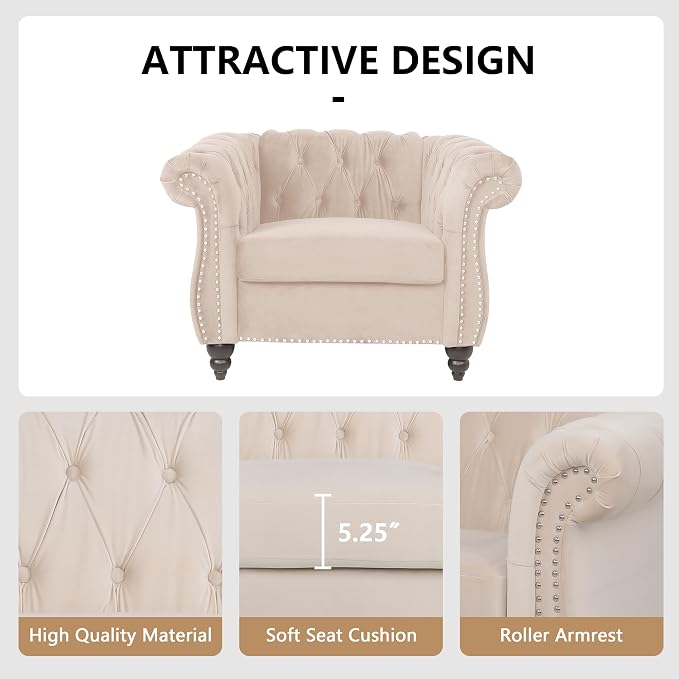 AVZEAR Living Room Accent Chair, Upholstered Sofa Chair Single Sofa Chair - Image 6