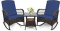 LEVELEVE 3 pcs Rocking Bistro Set Conversation Chairs by Enjoyyourlife