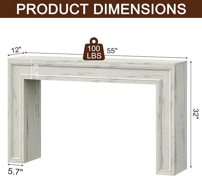 Rresyet 55 Inch Long Console Table, Sofa Table Behind Couch, Entryway Table - Image 2
