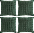 Fancy Homi Set of 4 Dark Green Boho Decorative Throw Pillow Covers 16x16 Inch by Fancy+Homi