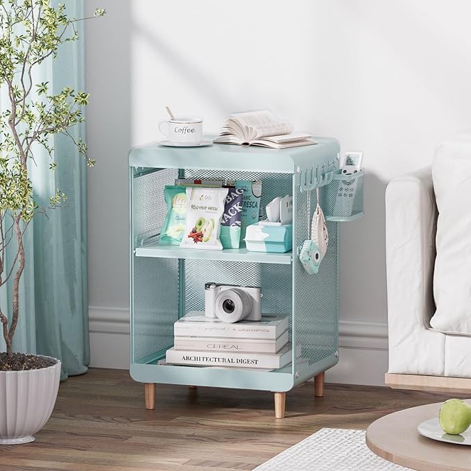 SYKIARIOL Kids Nightstand for Girls, Metal Bedside Table - Image 9