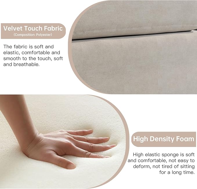 Guyii Velvet Sectional Sofa, Oversized 4-Seater L-Shaped Convertible Couch - Image 3