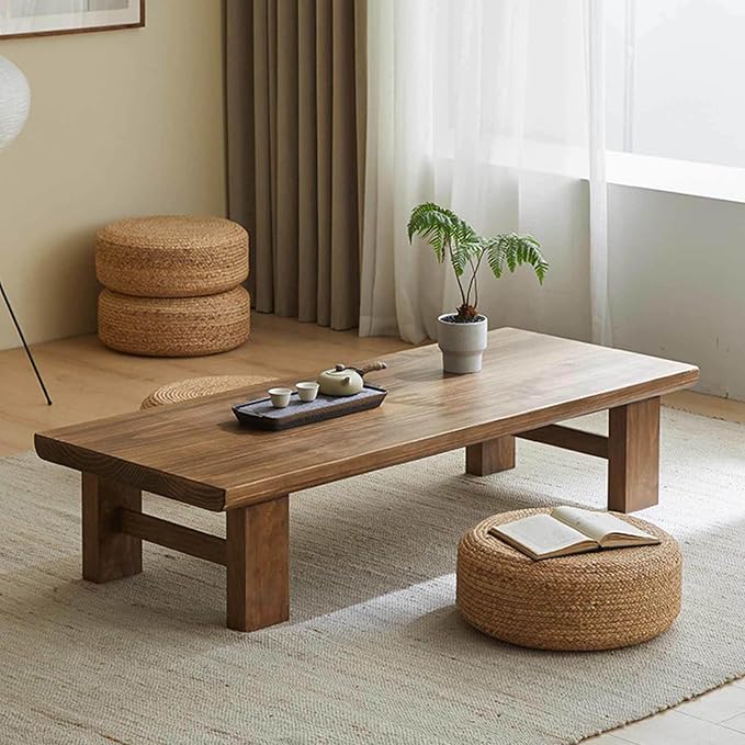 Japanese Zen Solid Wood Coffee Table - Image 4