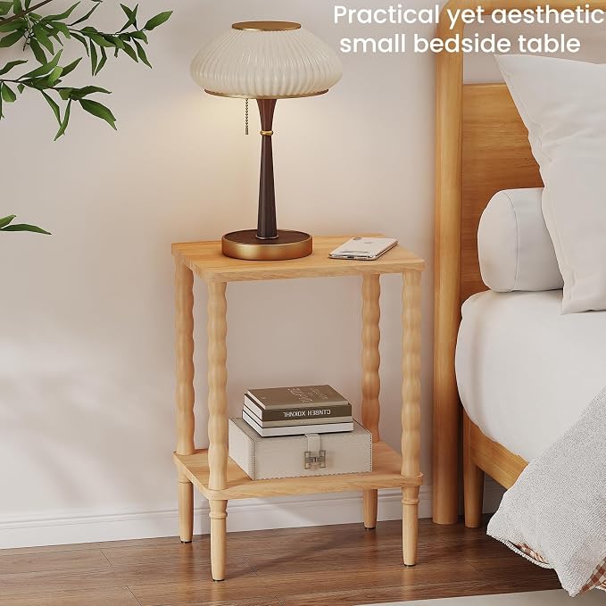 Solid Wood Side Table, Small Retro End Table, Narrow Couch Side Table - Image 4