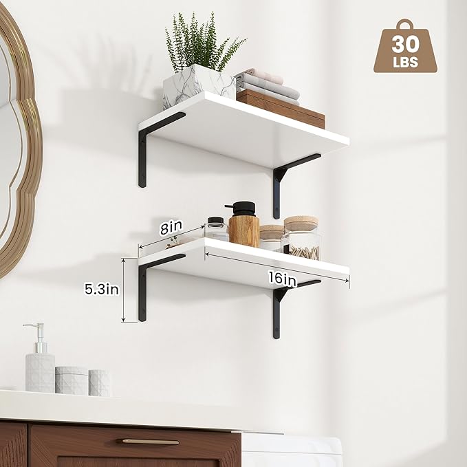Fun Memories Deep Floating Shelves, 16W x 8D Floating Shelves Set of 2 - Image 3