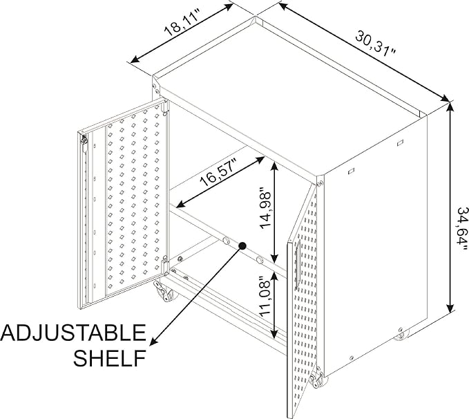 Manhattan Comfort Fortress Rolling Garage Storage Cabinet - Image 3